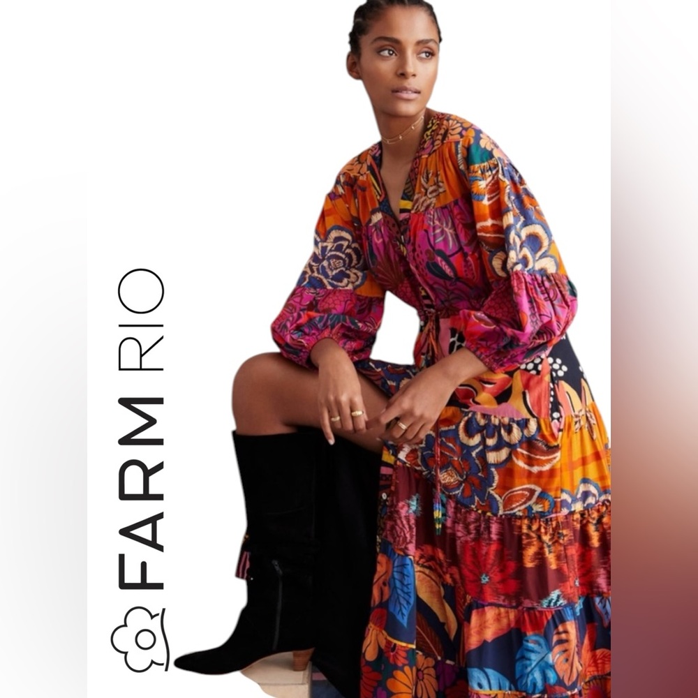 Farm Rio Button-Front Maxi Dress - Picture 1 of 12